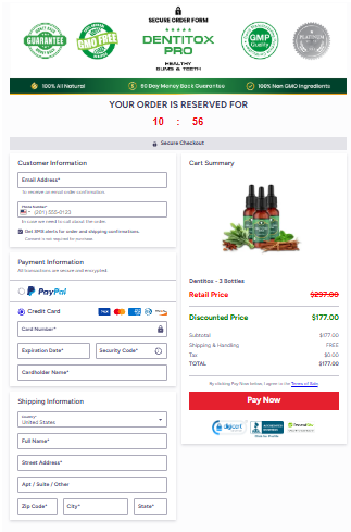 Dentitox Pro order page